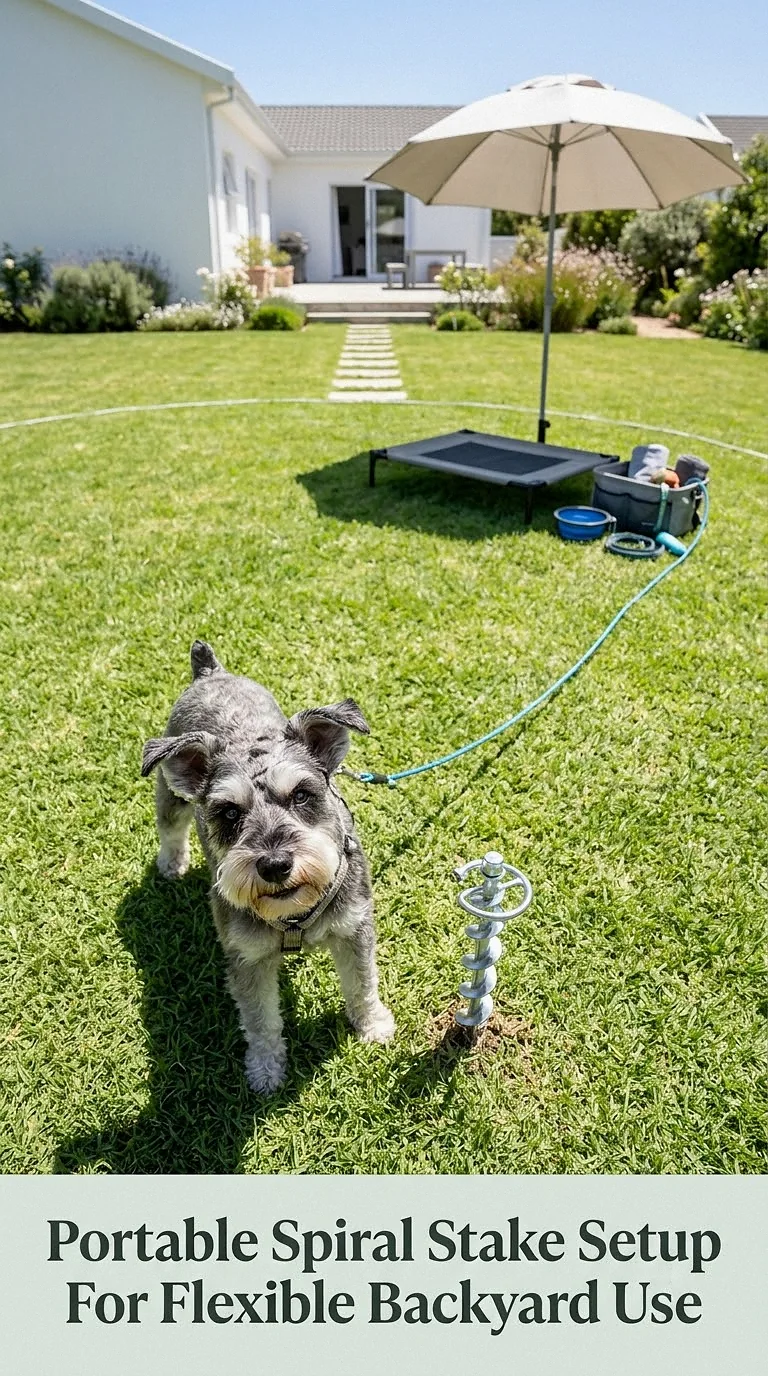 Portable Spiral Stake Setup For Flexible Backyard Use