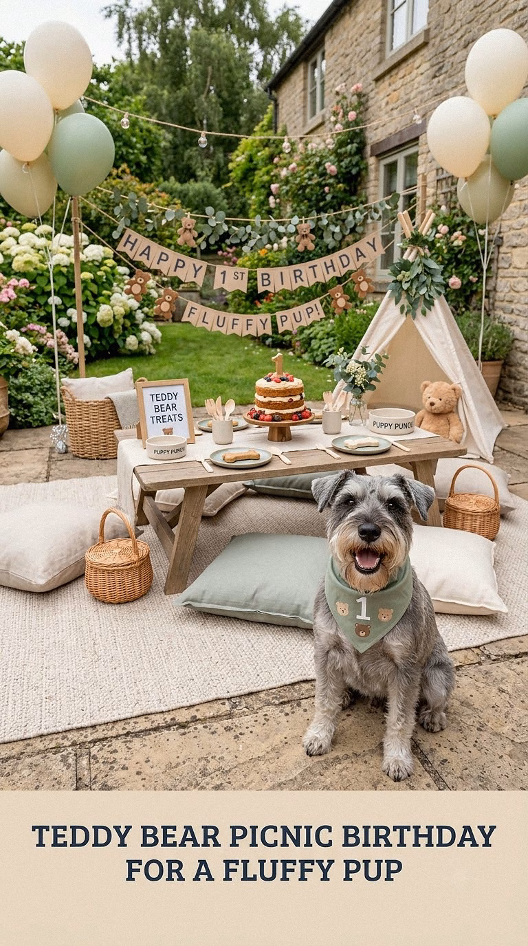 Teddy Bear Picnic Birthday for a Fluffy Pup