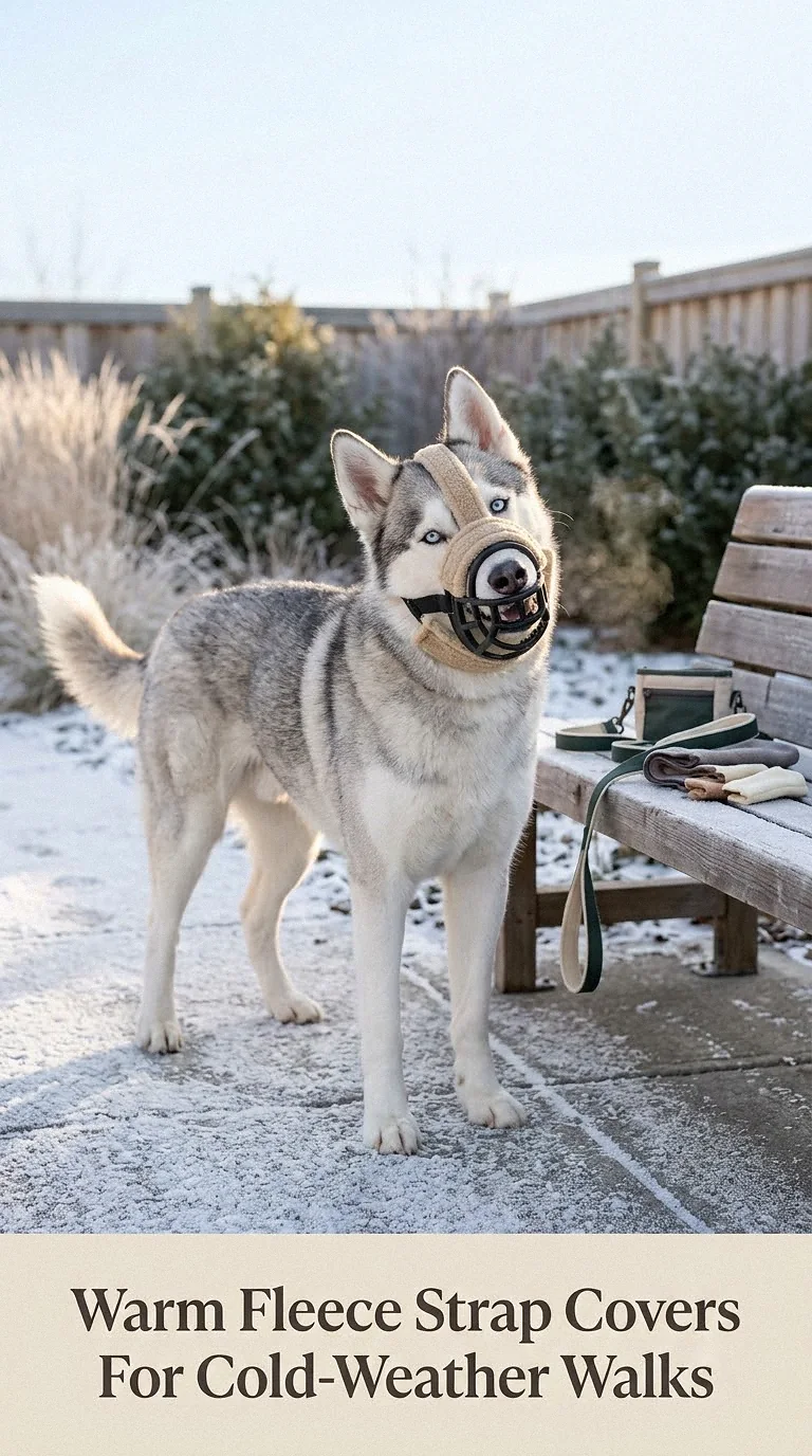 Warm Fleece Strap Covers For Cold-Weather Walks