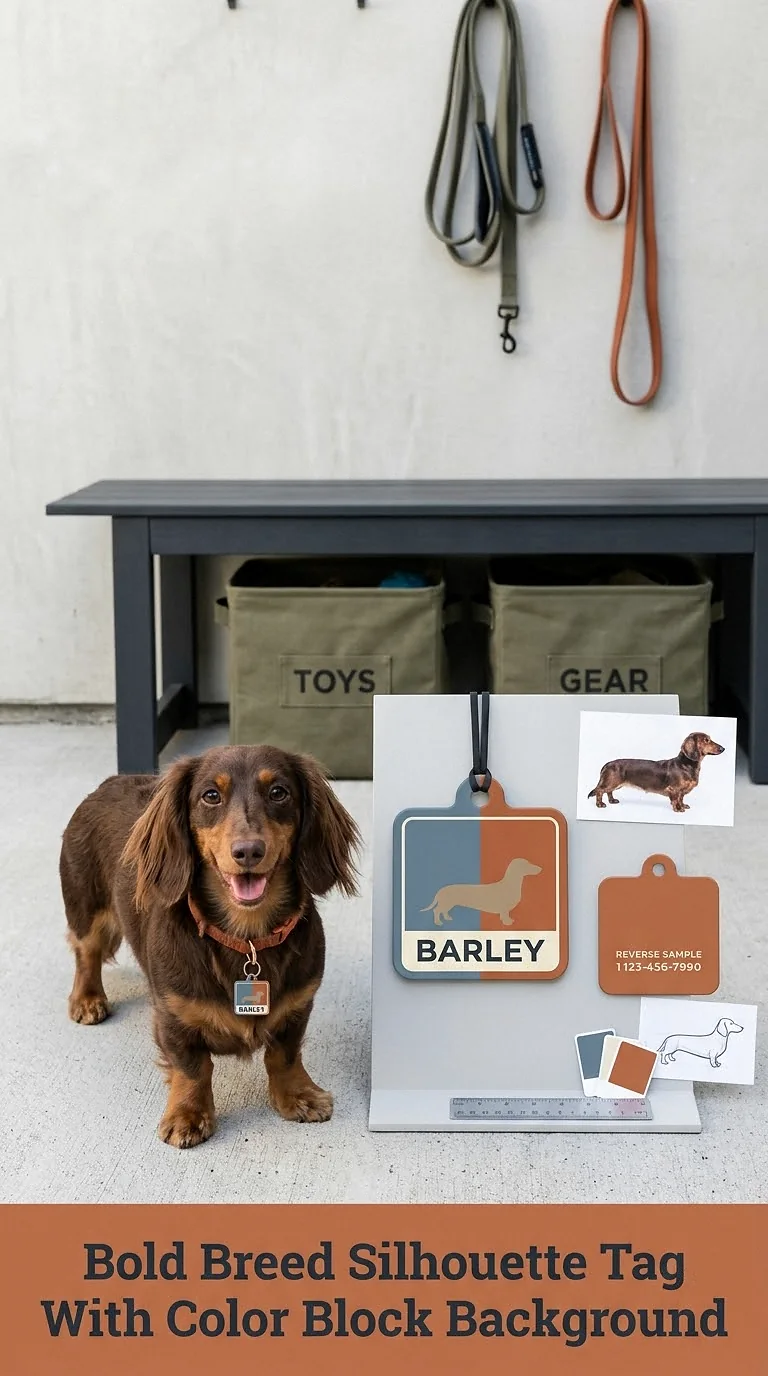 Bold Breed Silhouette Tag With Color Block Background