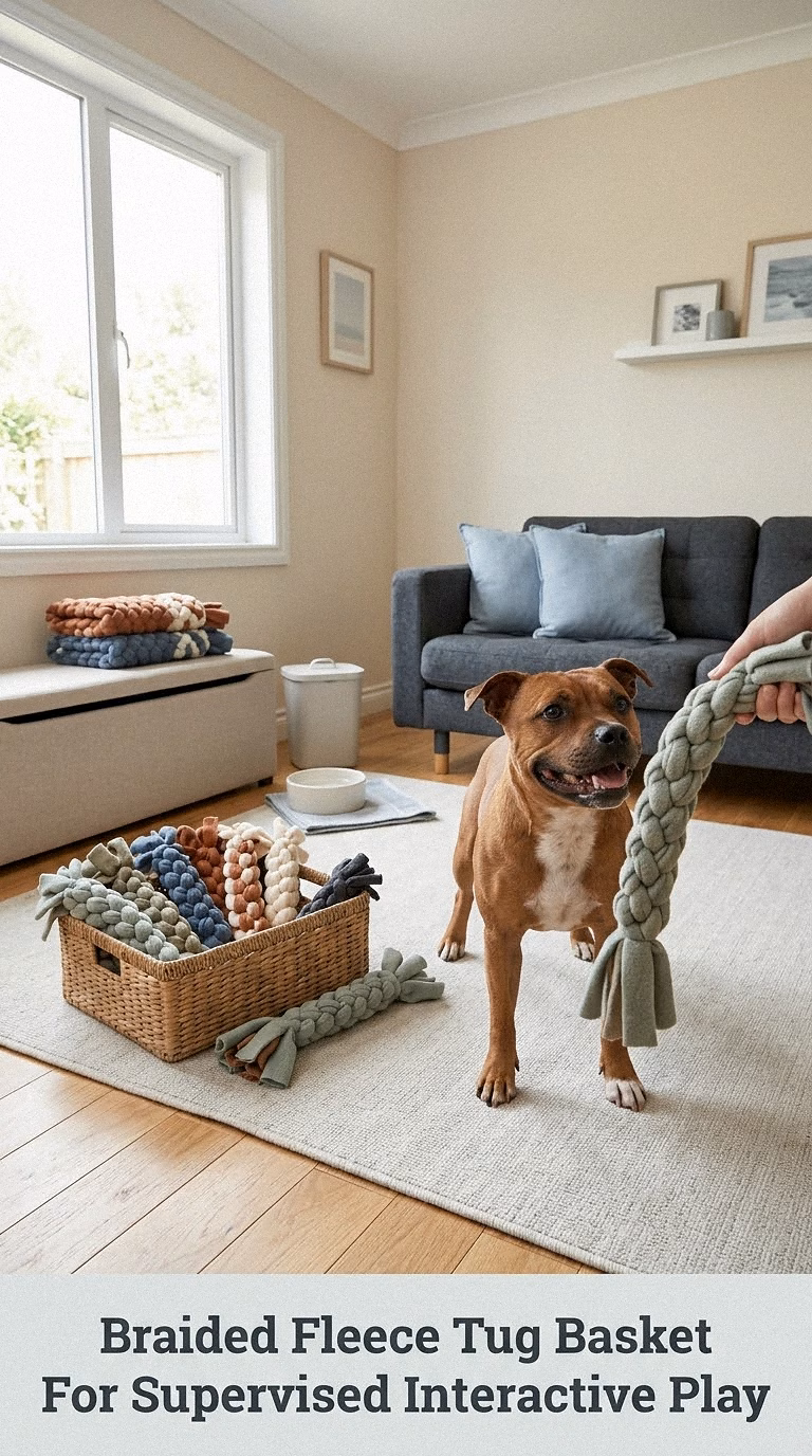 Braided Fleece Tug Basket For Supervised Interactive Play