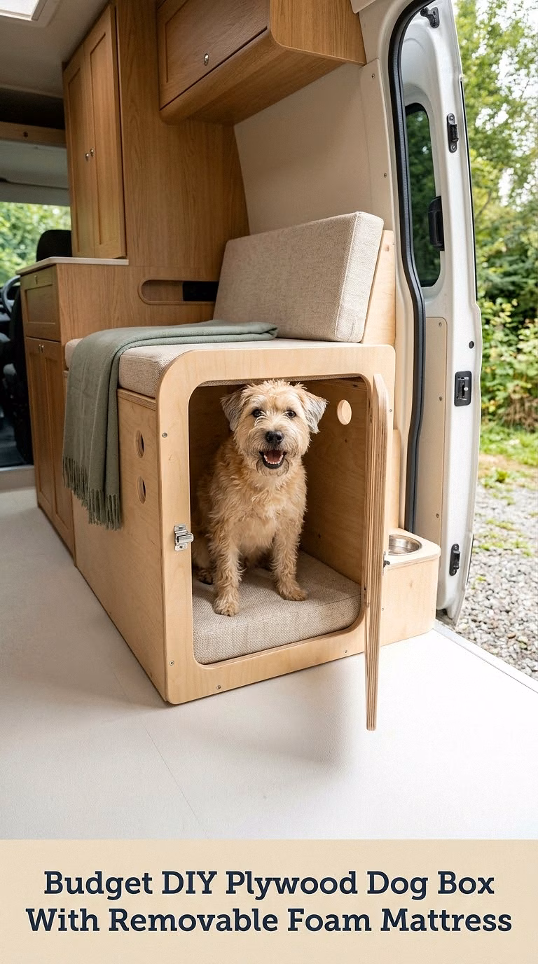 Budget DIY Plywood Dog Box With Removable Foam Mattress