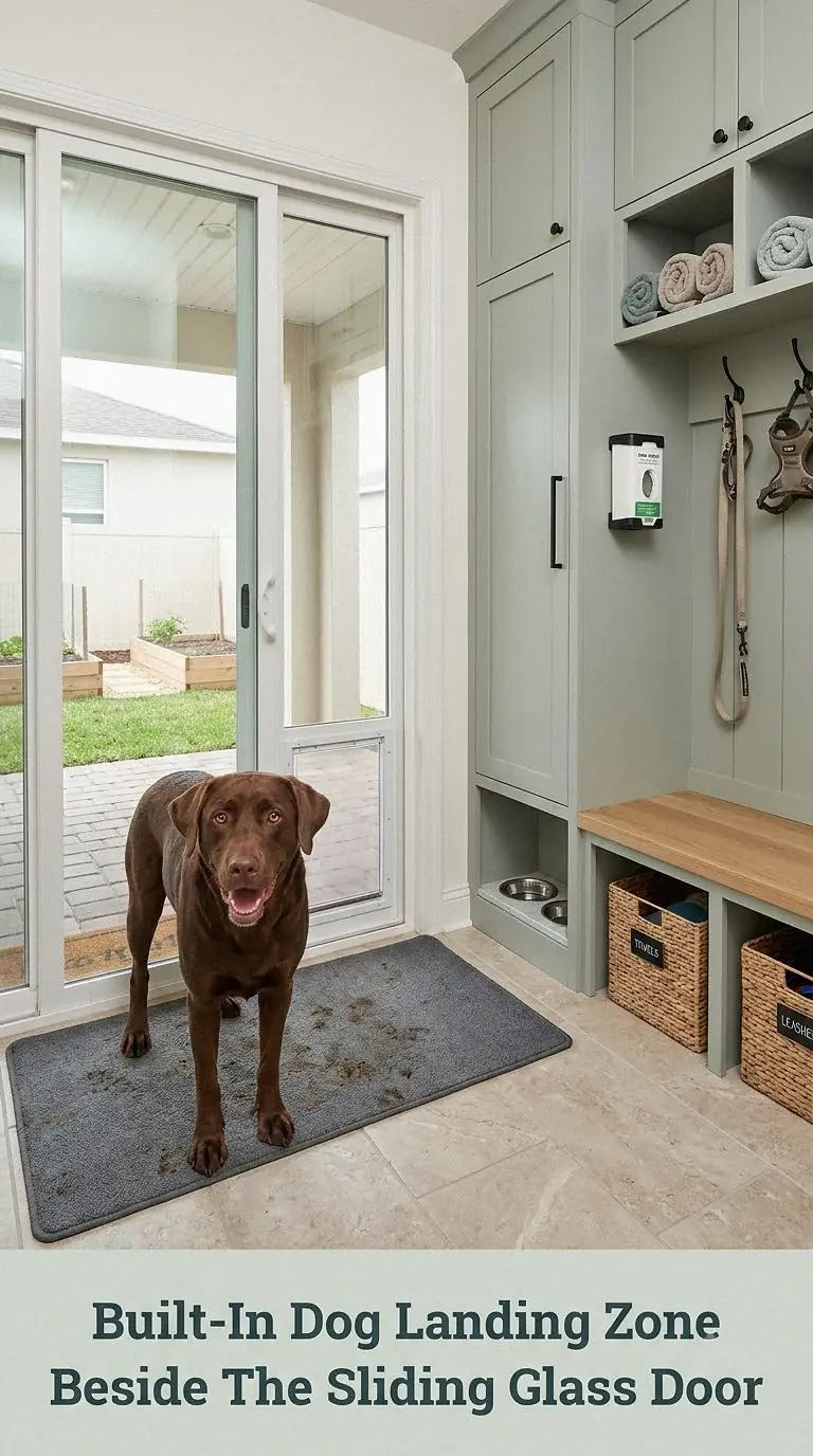 Built-In Dog Landing Zone Beside The Sliding Glass Door
