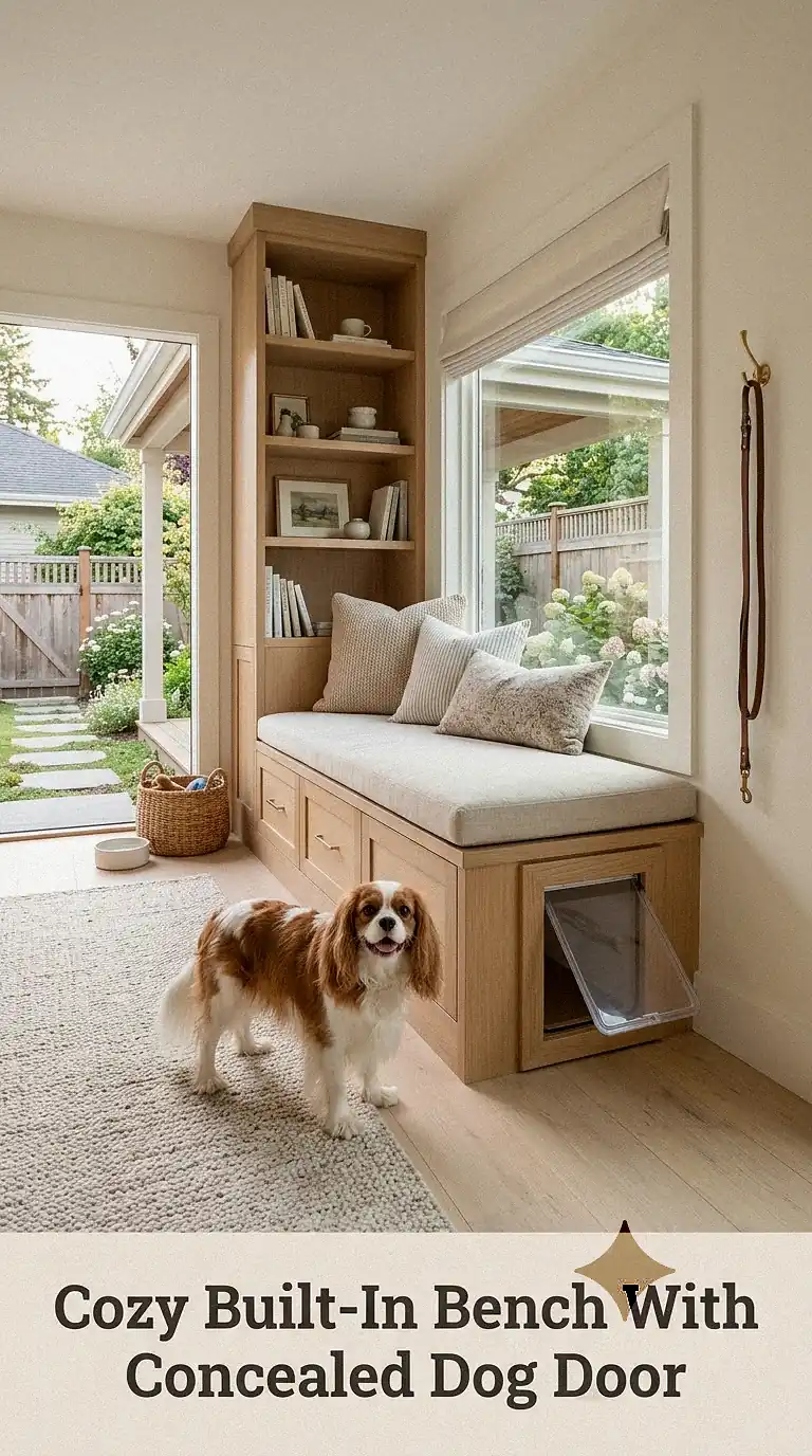 Cozy Built-In Bench With Concealed Dog Door