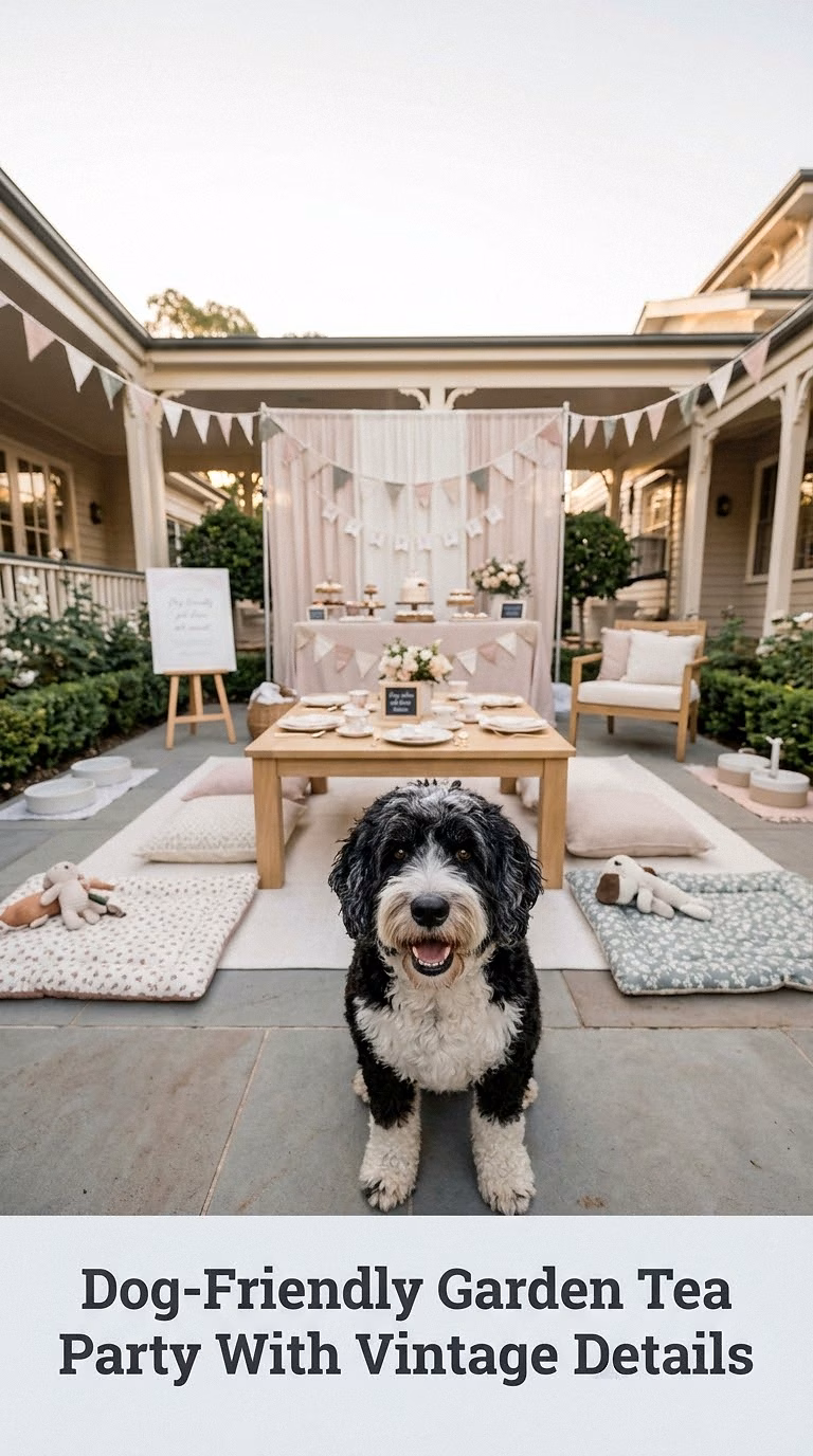 Dog-Friendly Garden Tea Party With Vintage Details