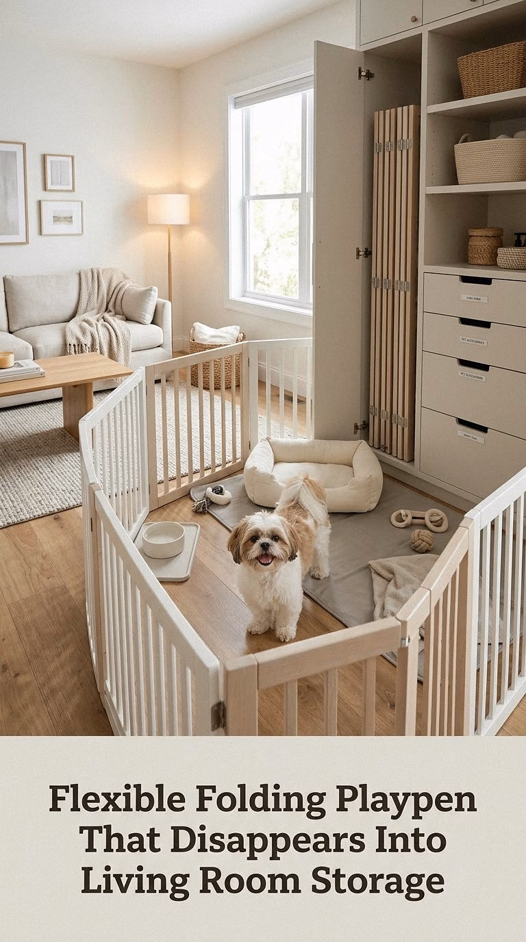 Flexible Folding Playpen That Disappears Into Living Room Storage