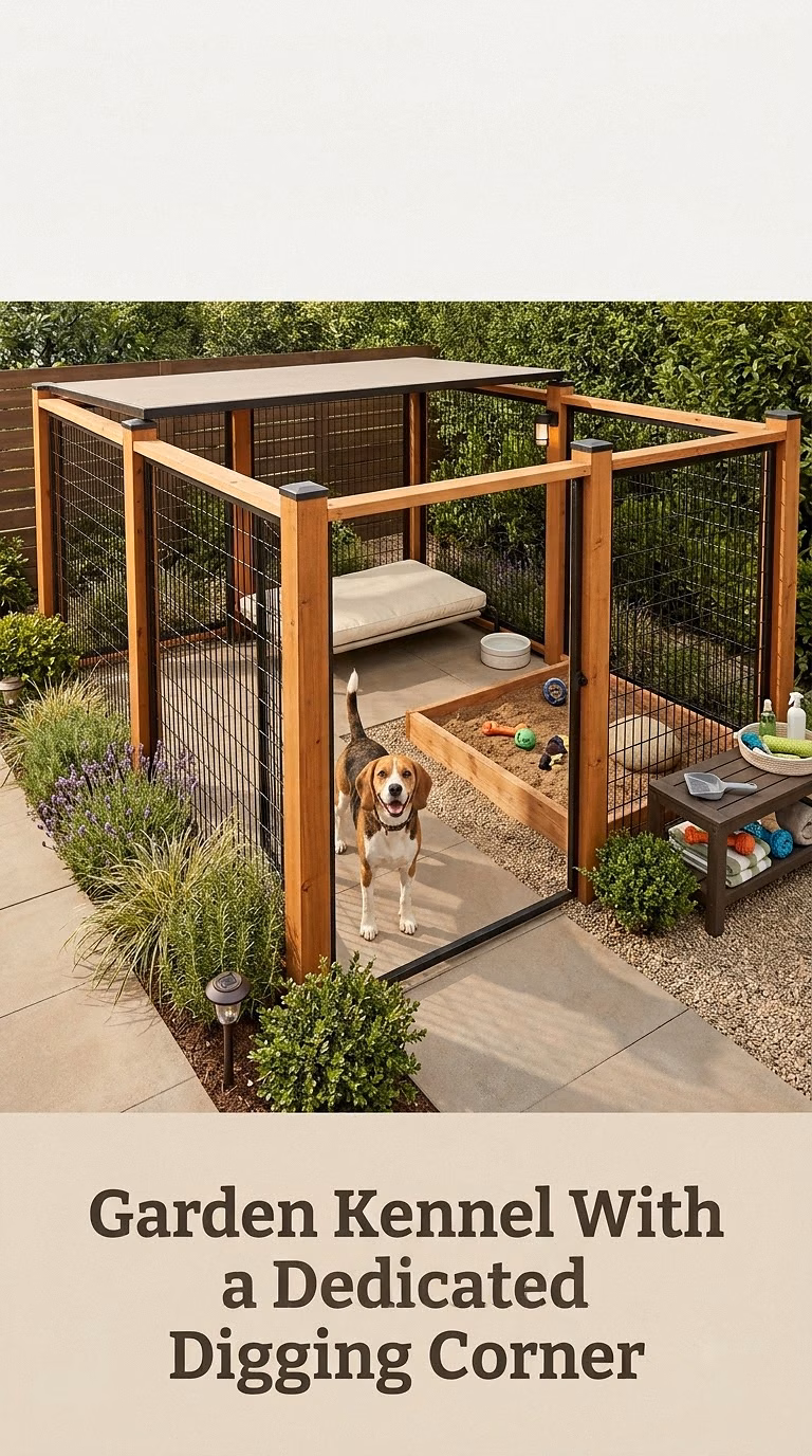 Garden Kennel With a Dedicated Digging Corner