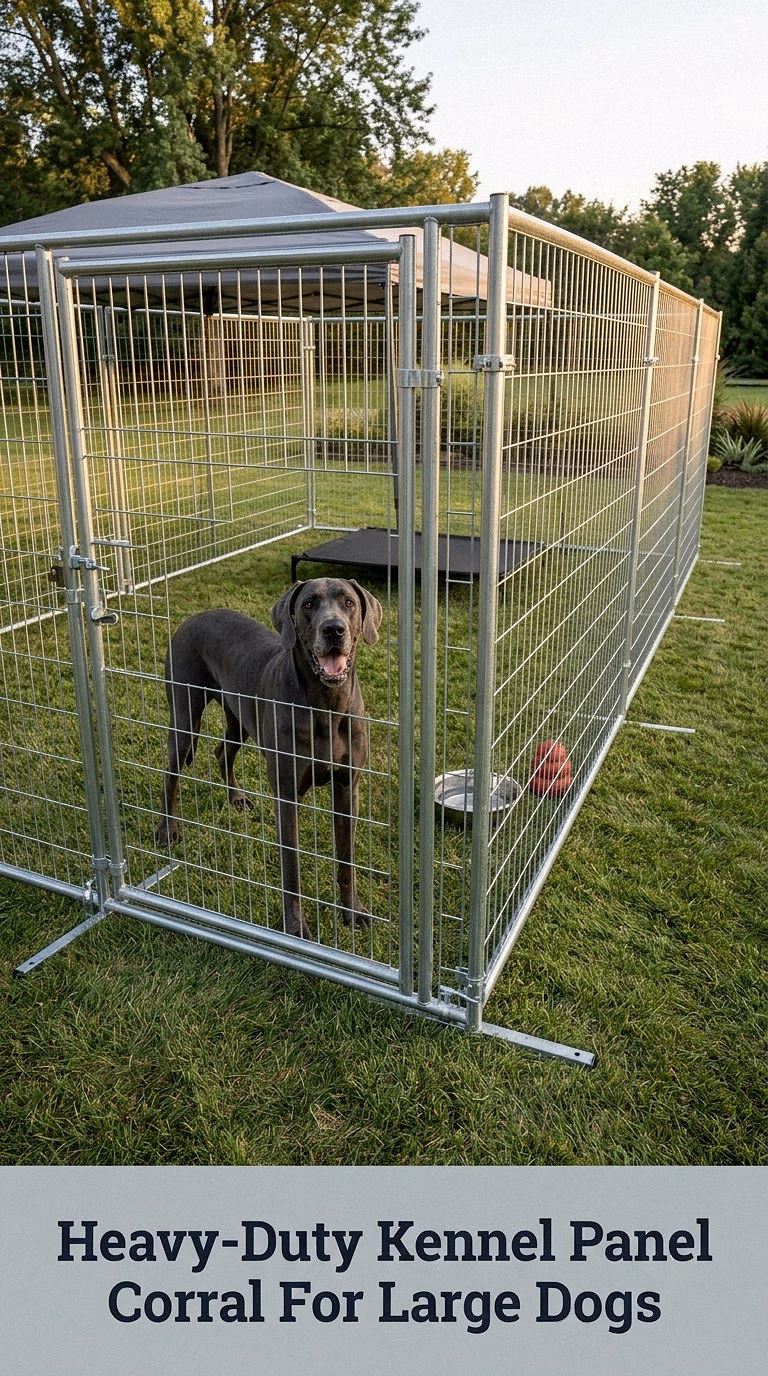 Heavy-Duty Kennel Panel Corral For Large Dogs