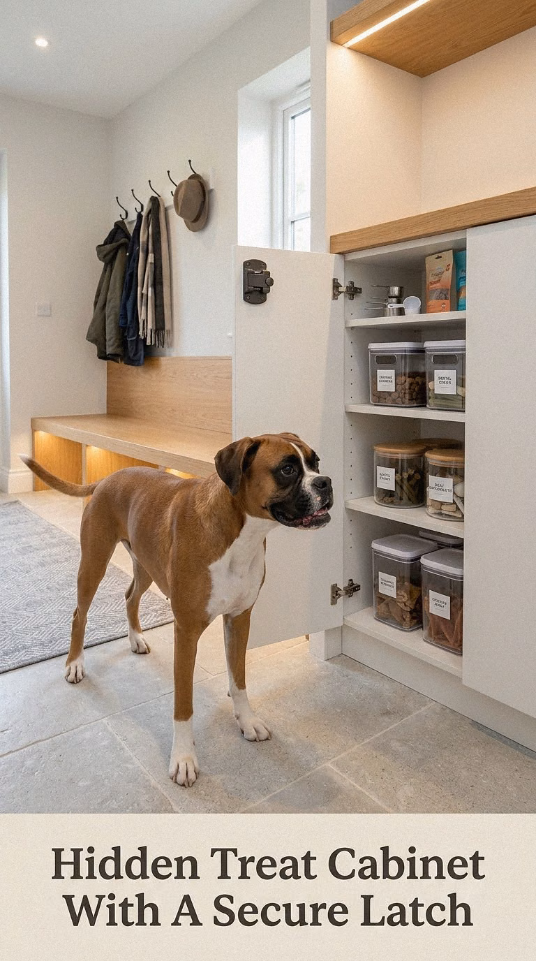 Hidden Treat Cabinet With A Secure Latch