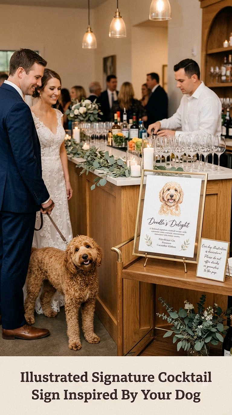 Illustrated Signature Cocktail Sign Inspired By Your Dog