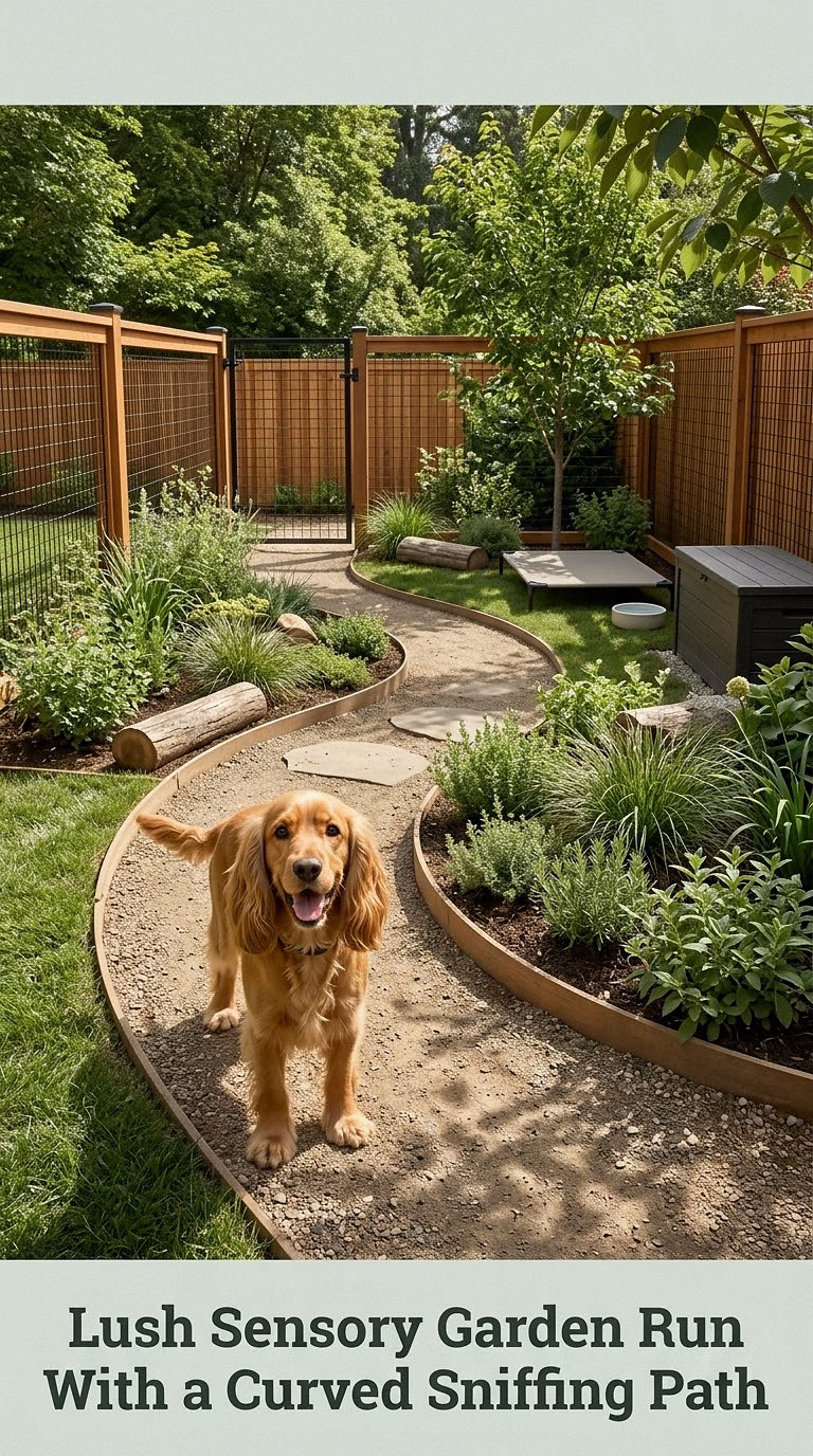 Lush Sensory Garden Run With a Curved Sniffing Path