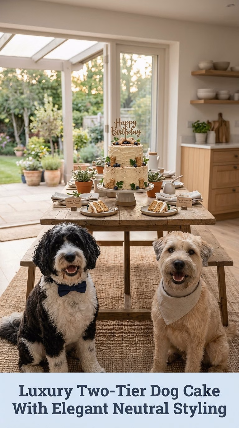 Luxury Two-Tier Dog Cake With Elegant Neutral Styling