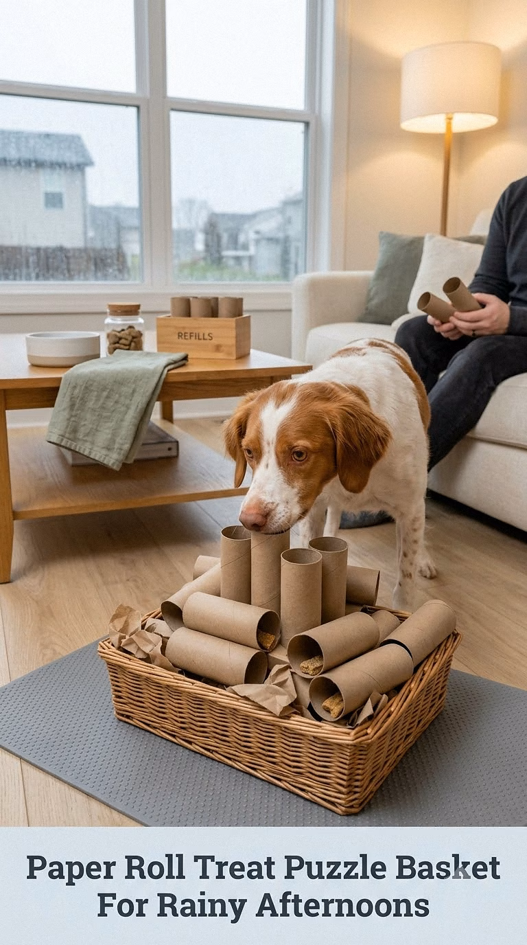 Paper Roll Treat Puzzle Basket For Rainy Afternoons