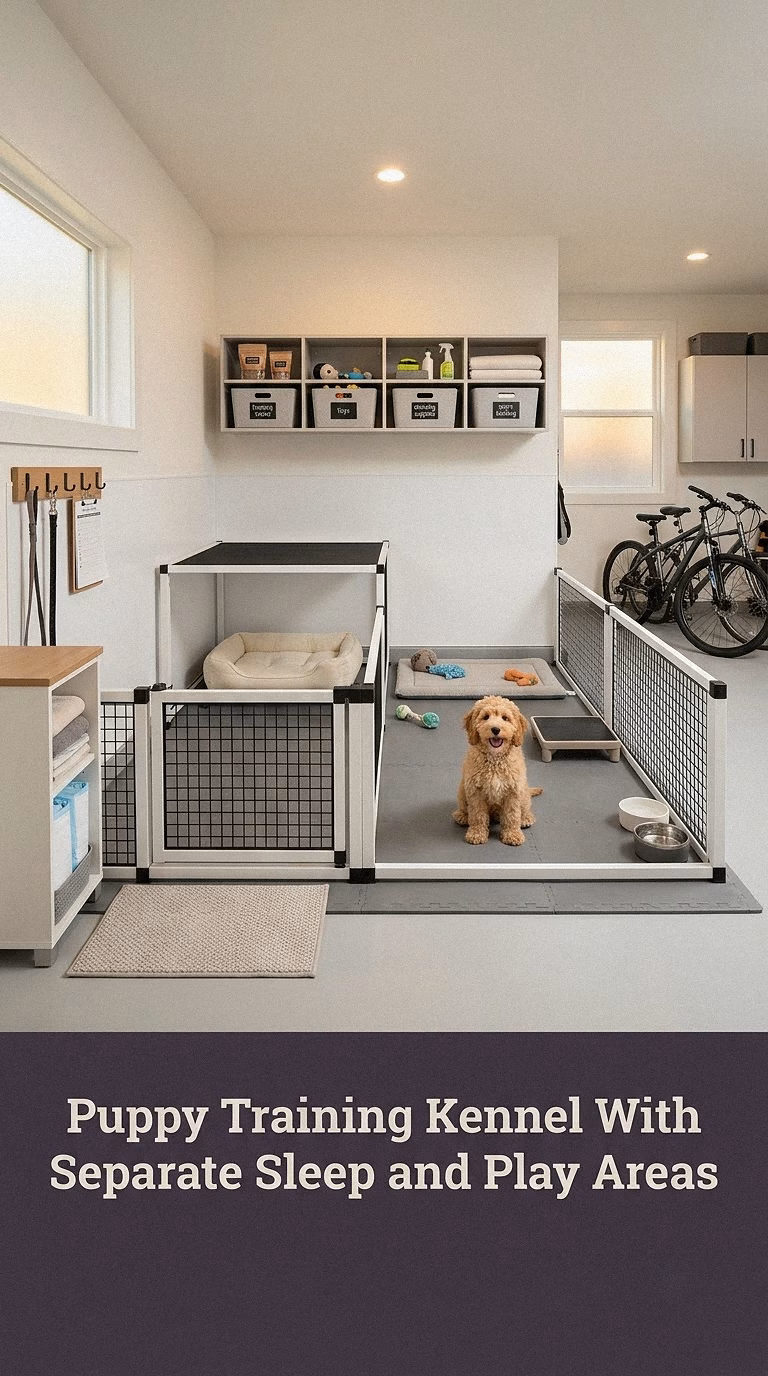 Puppy Training Kennel With Separate Sleep and Play Areas