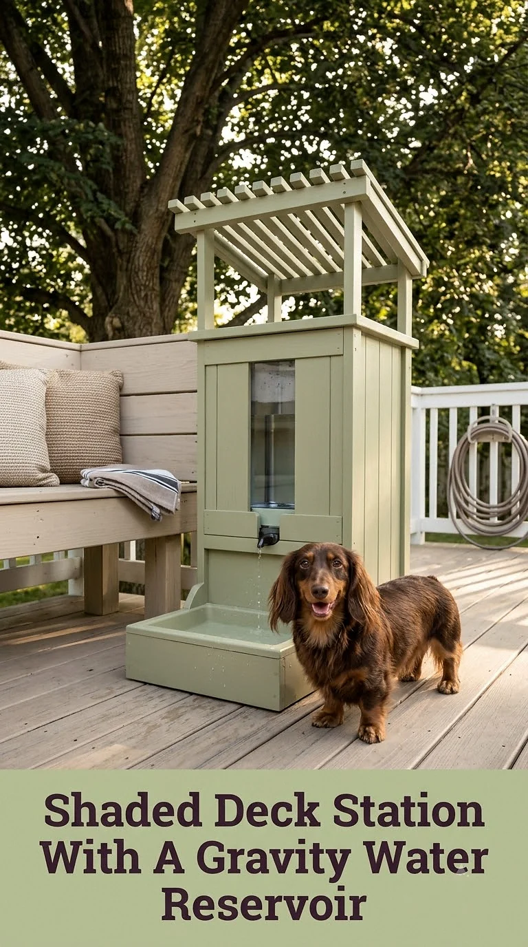 Shaded Deck Station With A Gravity Water Reservoir