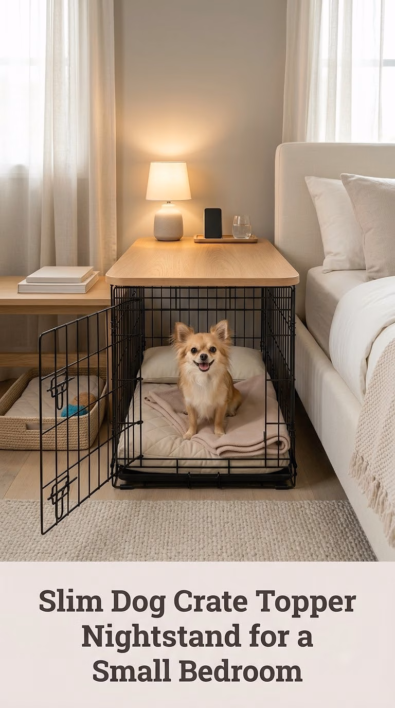 Slim Dog Crate Topper Nightstand for a Small Bedroom