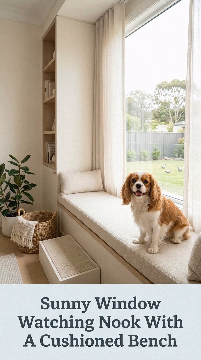 Sunny Window Watching Nook With A Cushioned Bench