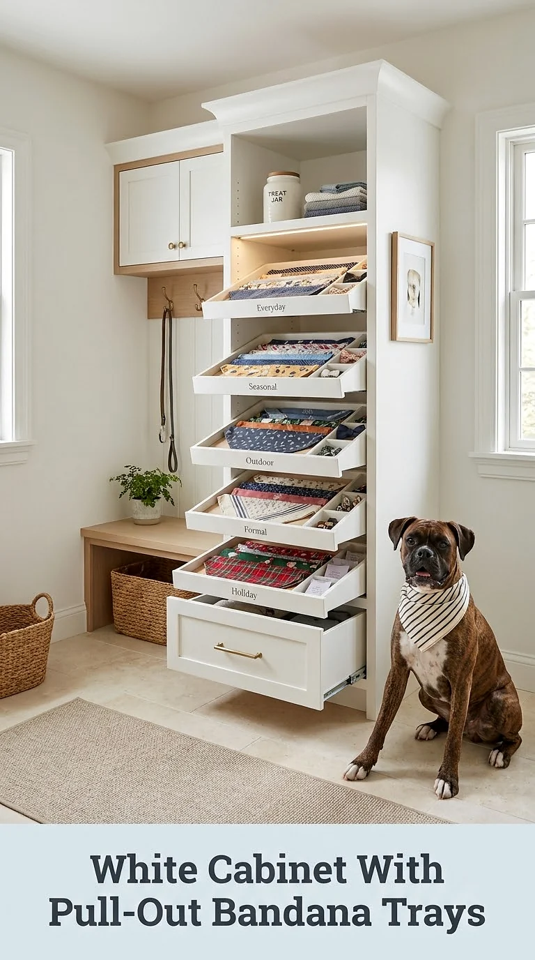 White Cabinet With Pull-Out Bandana Trays