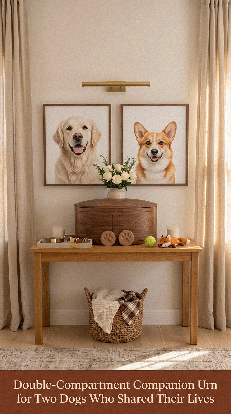 15. Double-Compartment Companion Urn for Two Dogs Who Shared Their Lives
