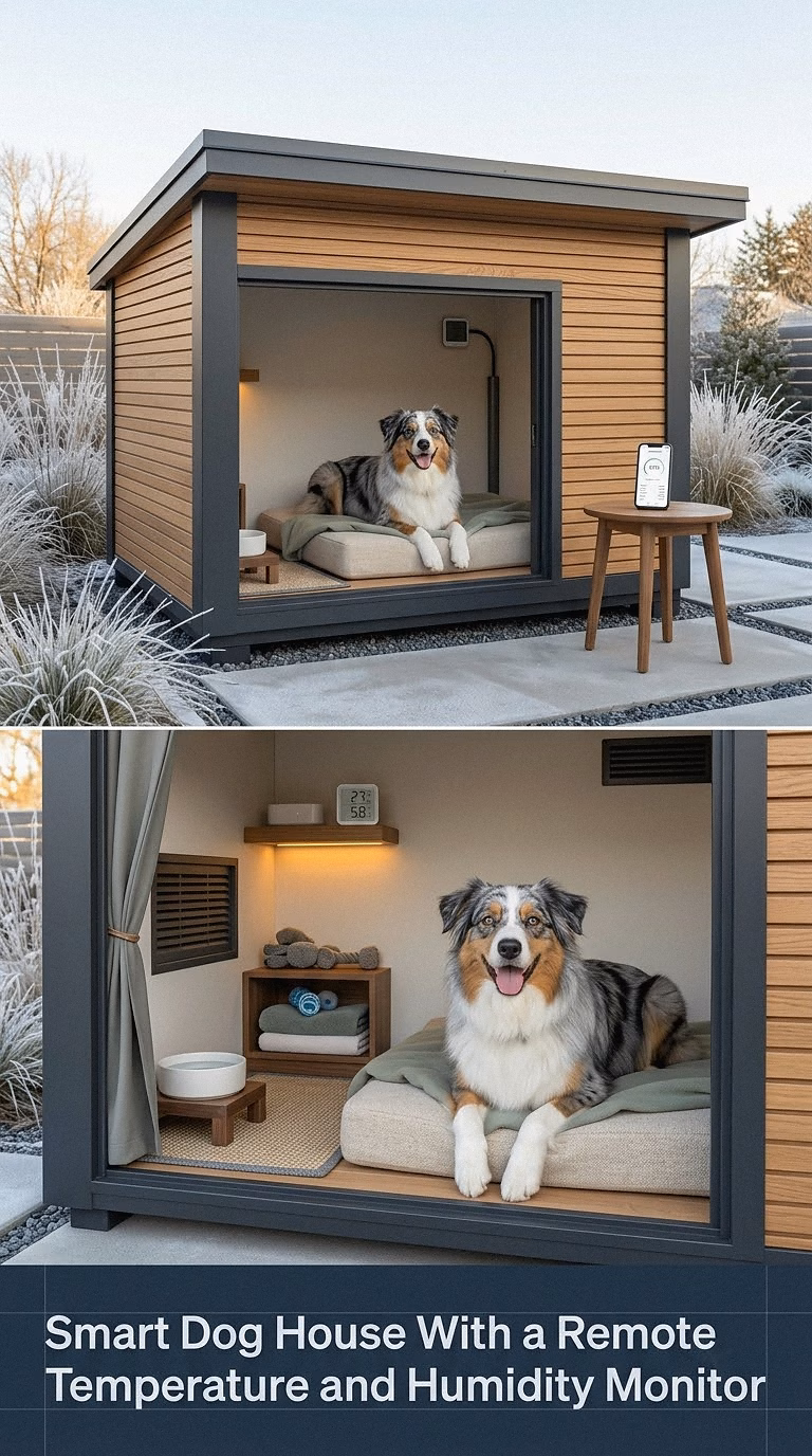 15. Smart Dog House With a Remote Temperature and Humidity Monitor