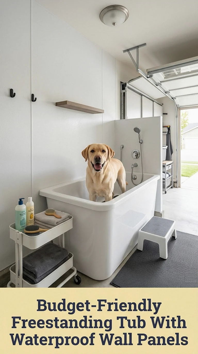 Budget-Friendly Freestanding Tub With Waterproof Wall Panels