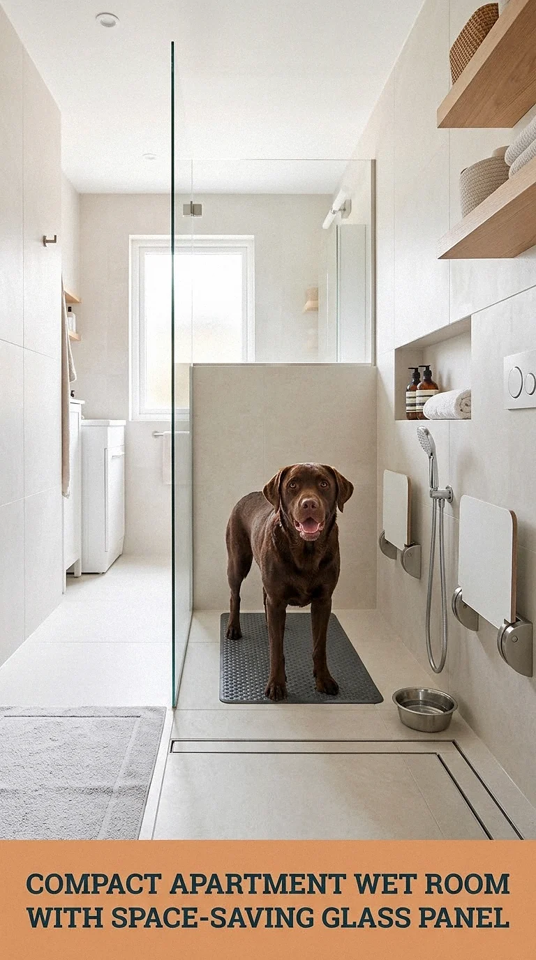 Compact Apartment Wet Room With Space-Saving Glass Panel