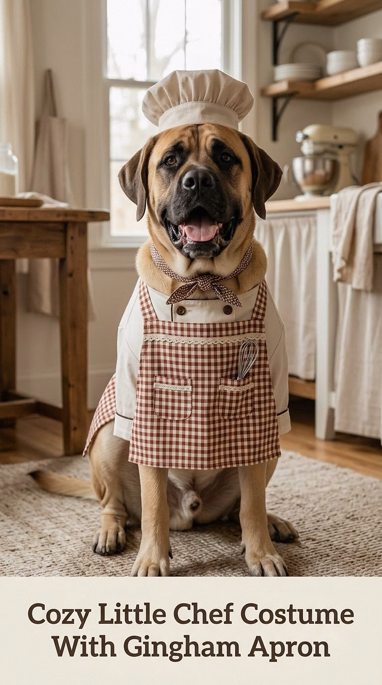 Cozy Little Chef Costume With Gingham Apron