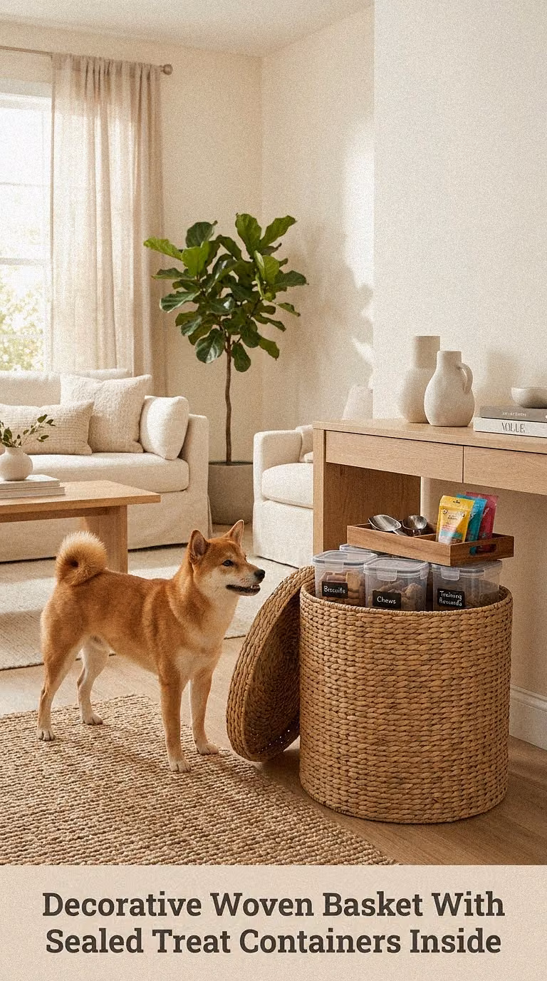 Decorative Woven Basket With Sealed Treat Containers Inside