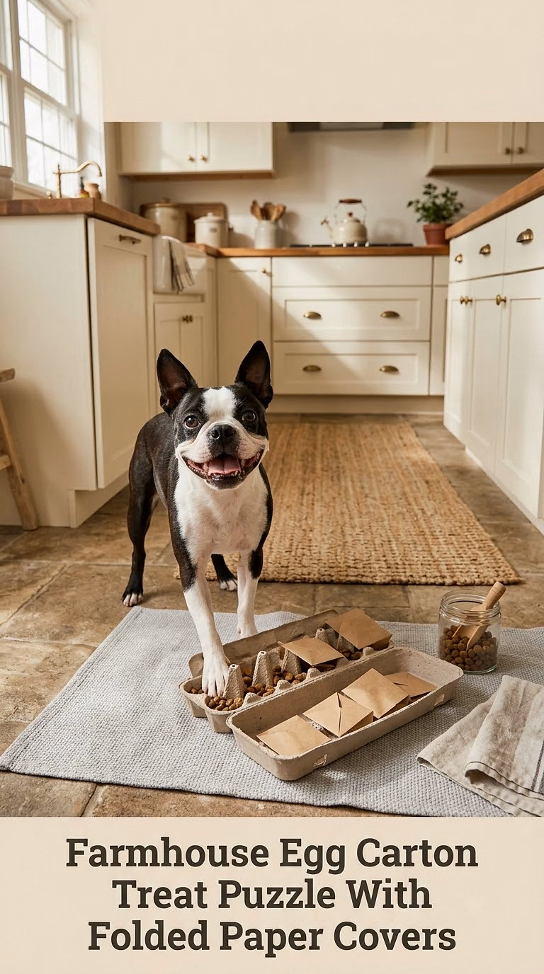 Farmhouse Egg Carton Treat Puzzle With Folded Paper Covers
