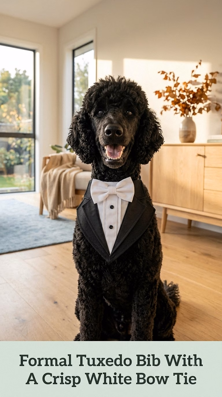 Formal Tuxedo Bib With A Crisp White Bow Tie