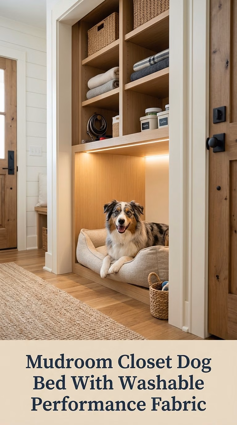 Mudroom Closet Dog Bed With Washable Performance Fabric
