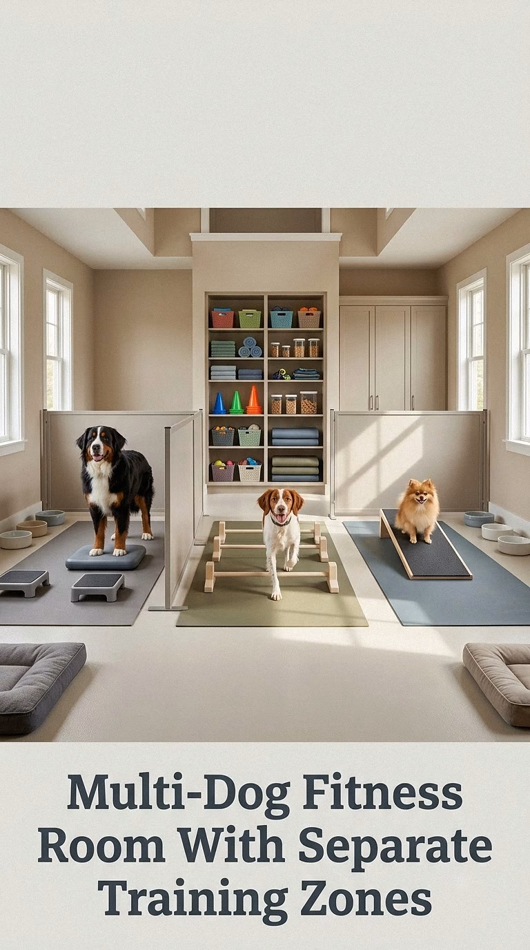 Multi-Dog Fitness Room With Separate Training Zones