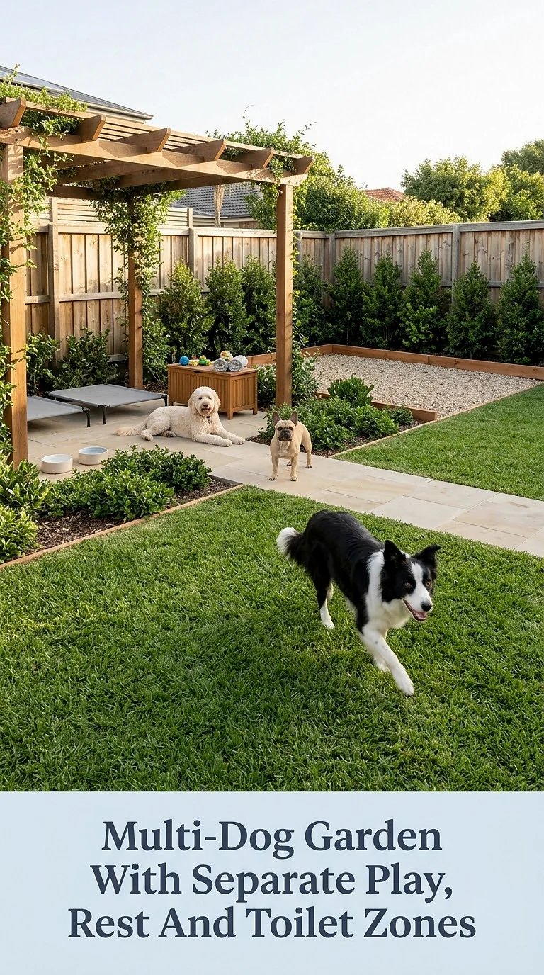 Multi-Dog Garden With Separate Play, Rest And Toilet Zones
