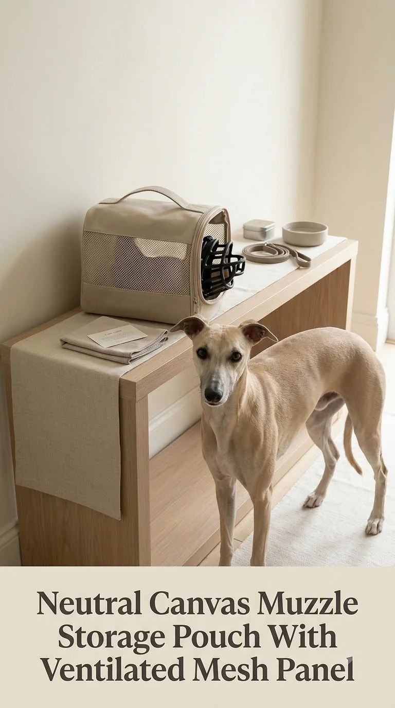 Neutral Canvas Muzzle Storage Pouch With Ventilated Mesh Panel