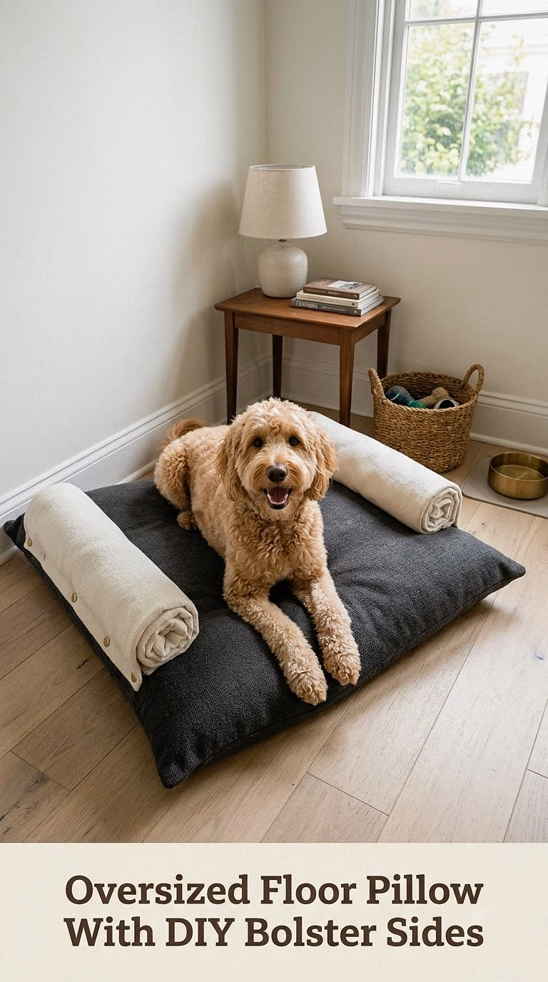 Oversized Floor Pillow With DIY Bolster Sides