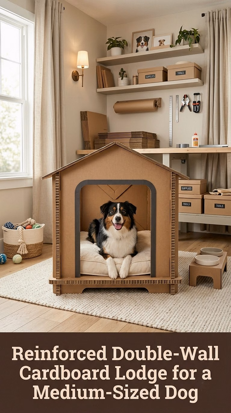 Reinforced Double-Wall Cardboard Lodge for a Medium-Sized Dog