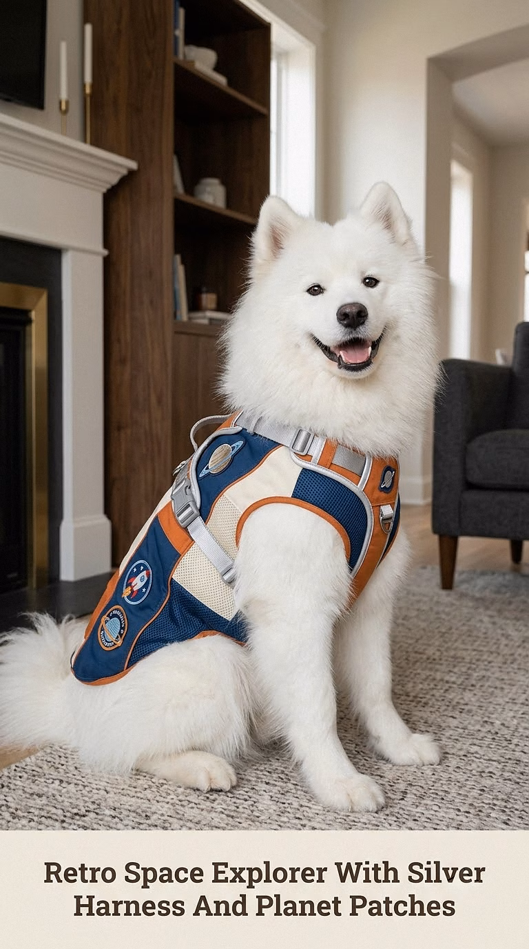 Retro Space Explorer With Silver Harness And Planet Patches