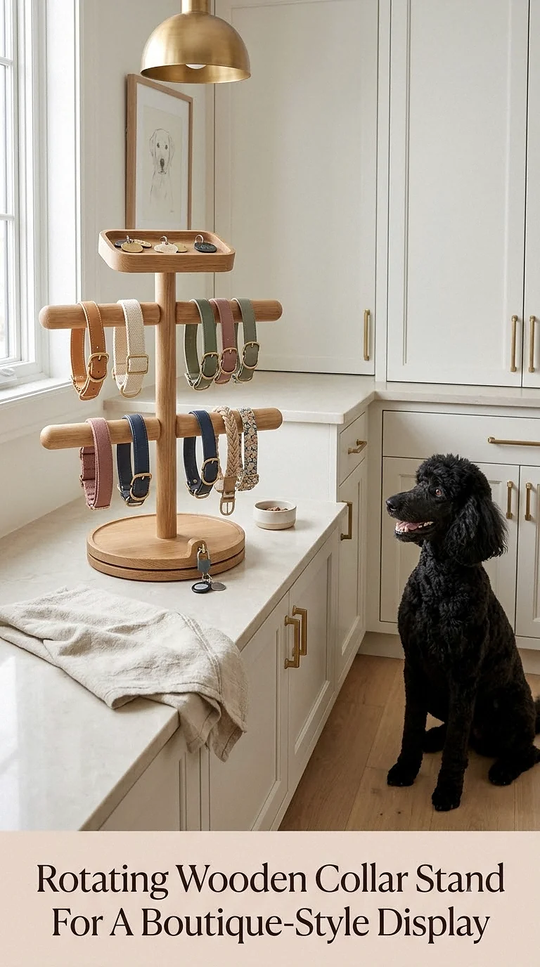 Rotating Wooden Collar Stand For A Boutique-Style Display