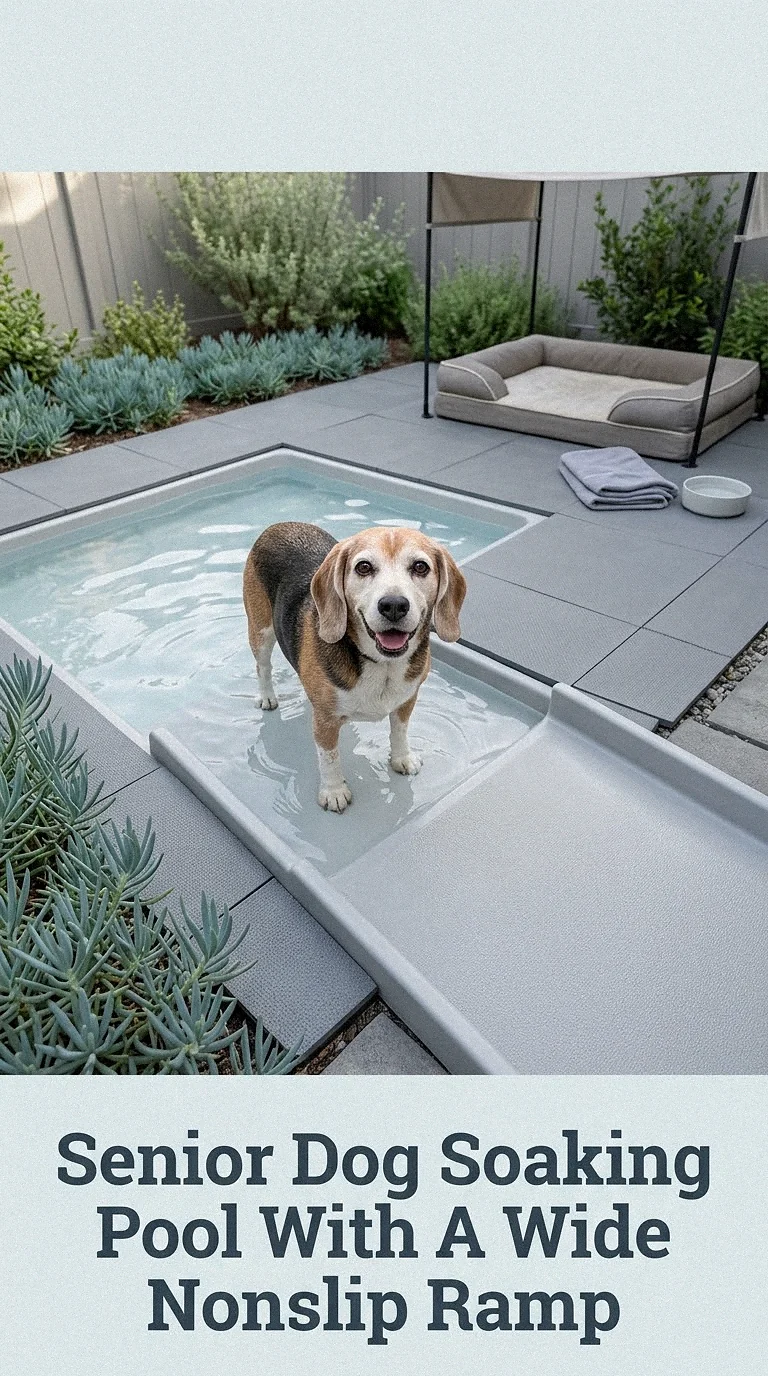 Senior Dog Soaking Pool With A Wide Nonslip Ramp