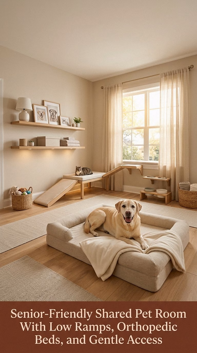 15. Senior-Friendly Shared Pet Room With Low Ramps, Orthopedic Beds, and Gentle Access