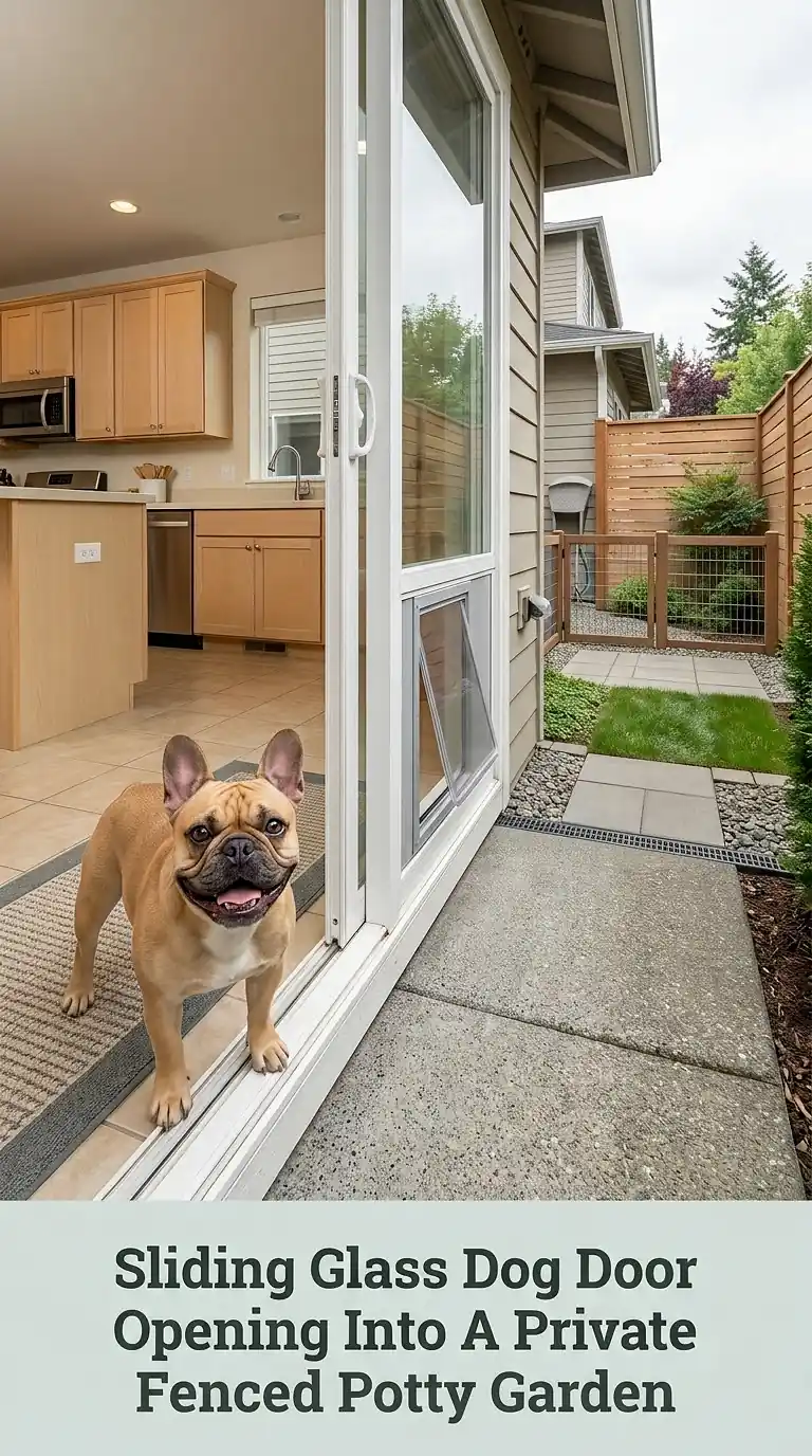 Sliding Glass Dog Door Opening Into A Private Fenced Potty Garden
