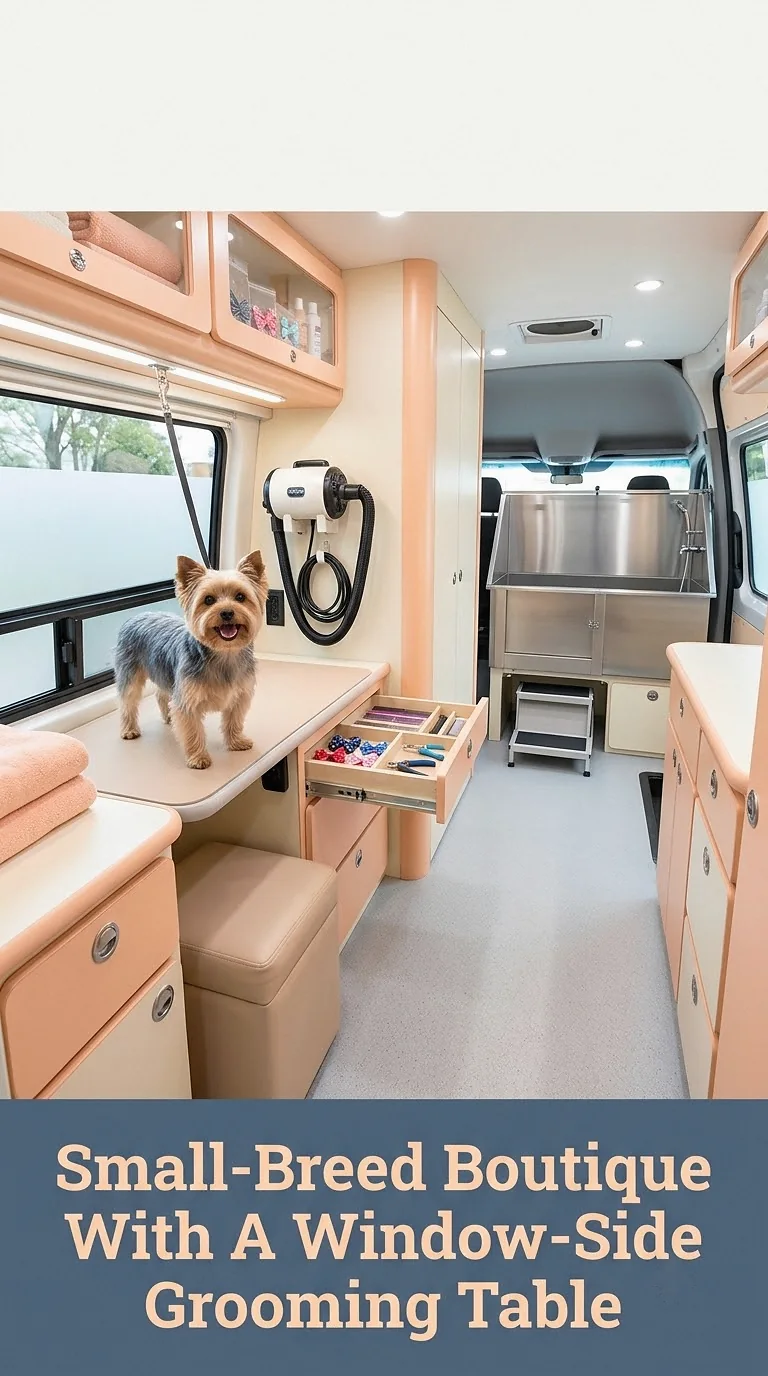 Small-Breed Boutique With A Window-Side Grooming Table