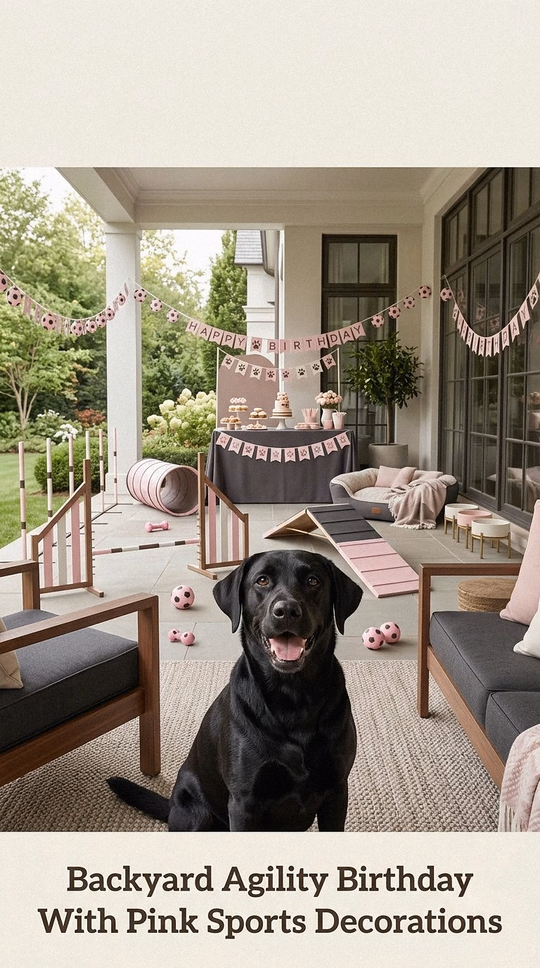 Backyard Agility Birthday With Pink Sports Decorations