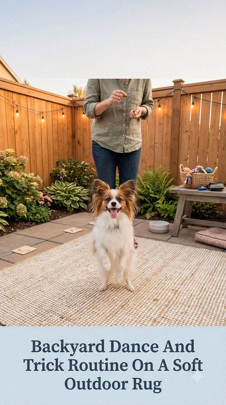 Backyard Dance And Trick Routine On A Soft Outdoor Rug