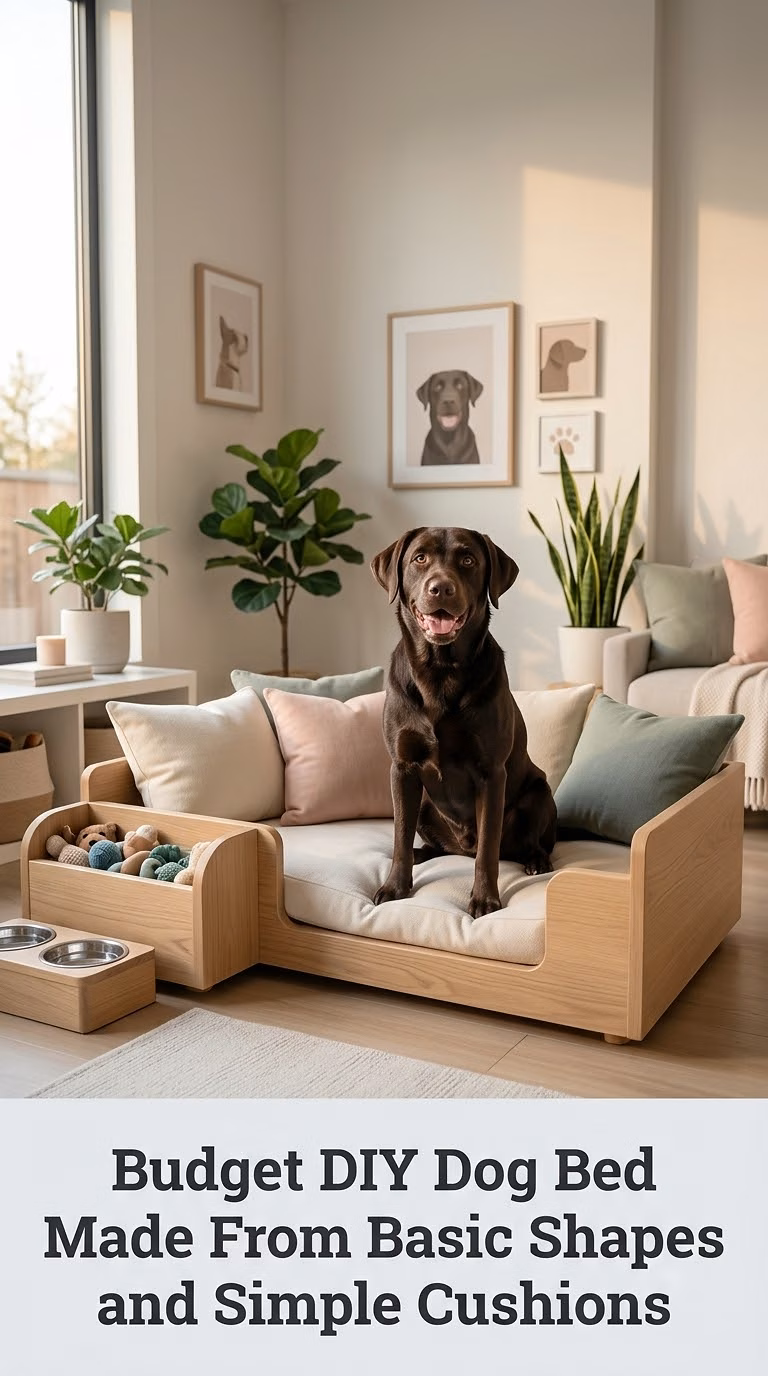 Budget DIY Dog Bed Made From Basic Shapes and Simple Cushions