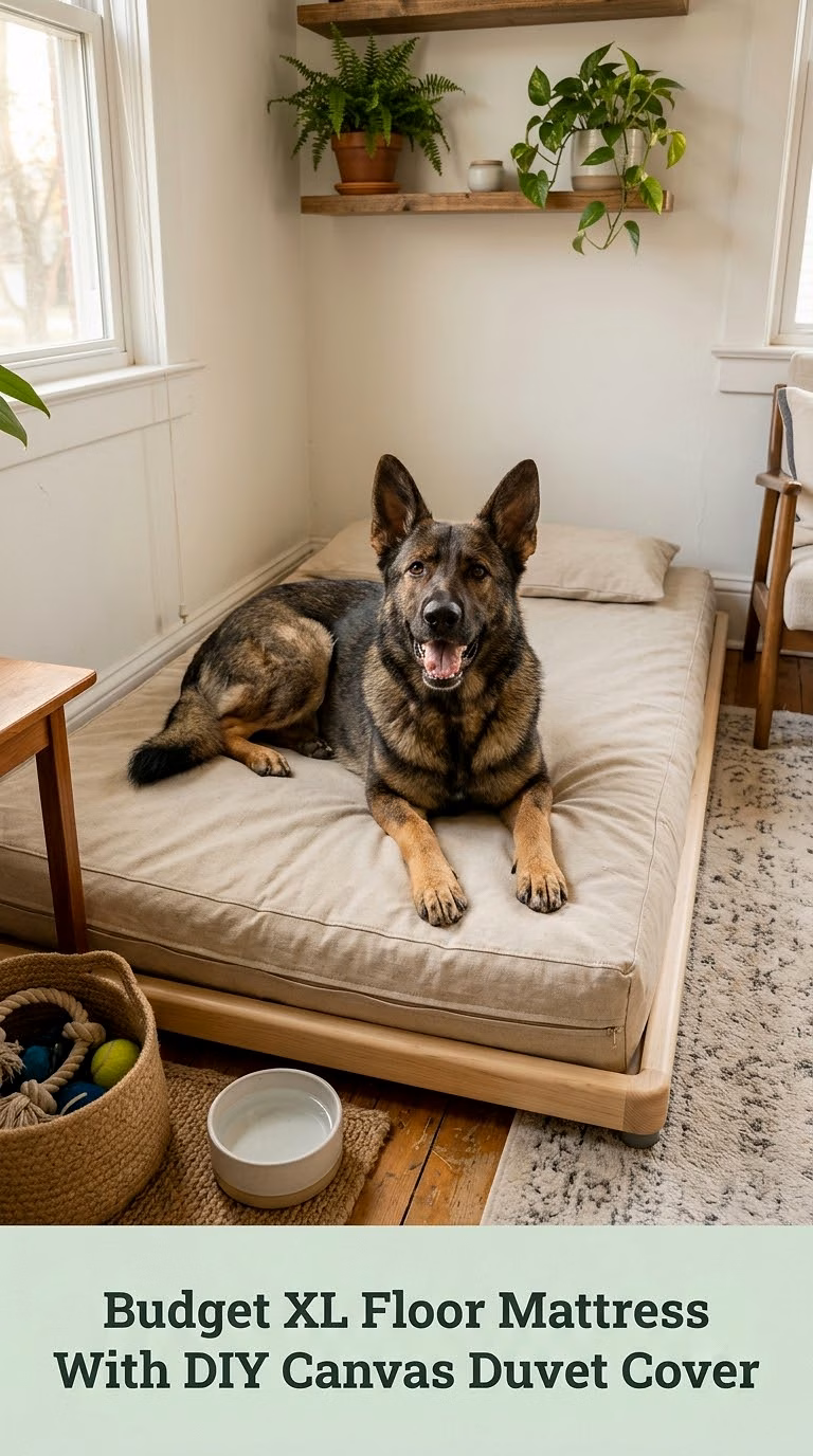Budget XL Floor Mattress With DIY Canvas Duvet Cover