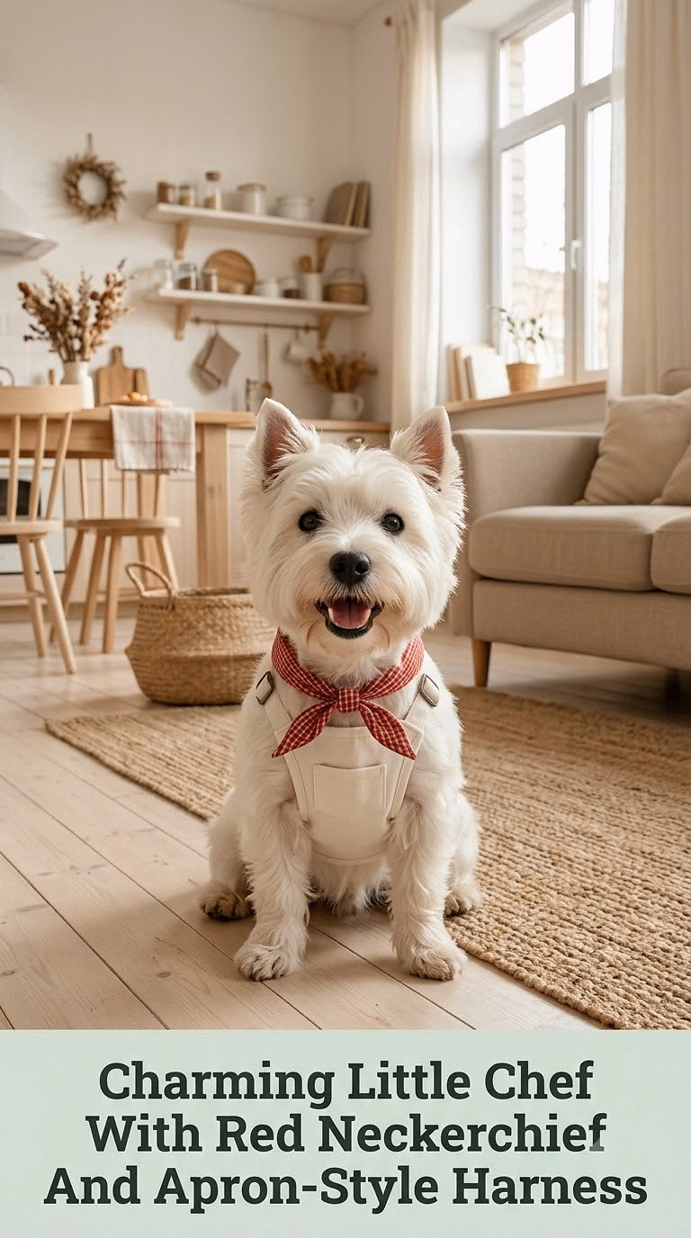 Charming Little Chef With Red Neckerchief And Apron-Style Harness