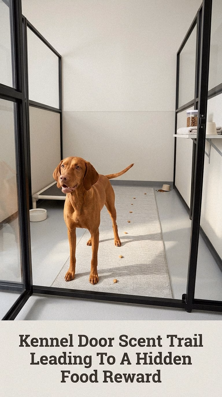Kennel Door Scent Trail Leading To A Hidden Food Reward