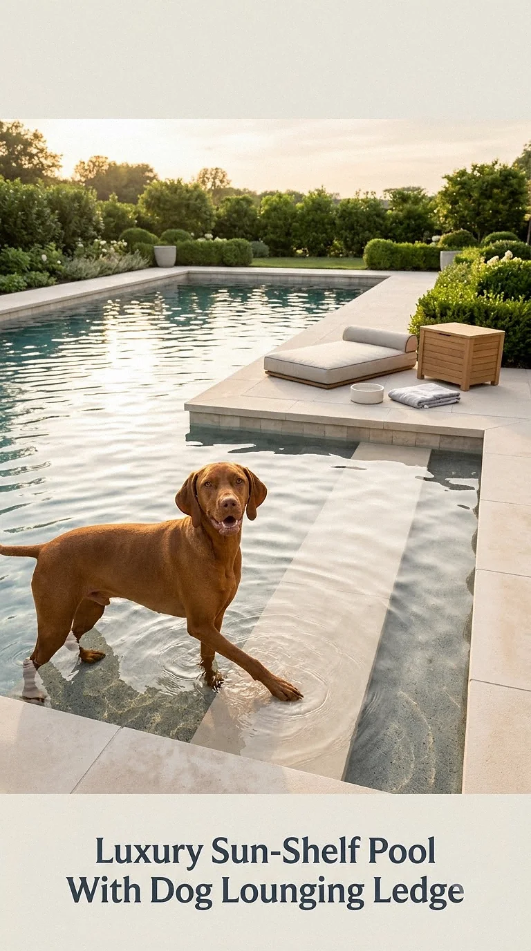 Luxury Sun-Shelf Pool With Dog Lounging Ledge