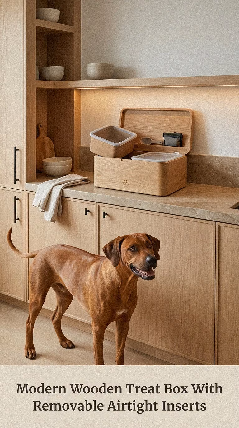 Modern Wooden Treat Box With Removable Airtight Inserts